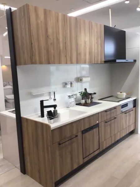 キッチン リフィット I型（壁付け）レイアウト ヒッコリー